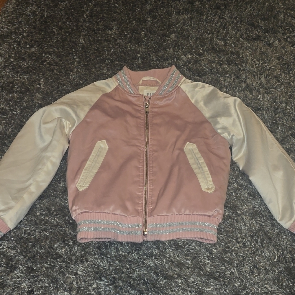 Pink and White Bomber Jacket